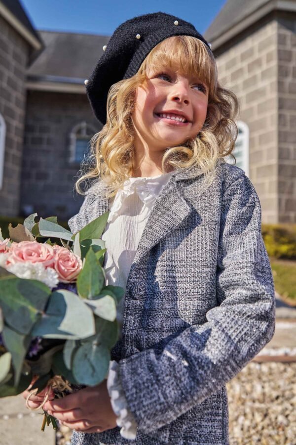 Conjunto de Blazer Boxy e Short-saia em Malha Tweed Brilho 71259 Kukiê