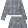 Conjunto de Blazer Boxy e Short-saia em Malha Tweed Brilho 71259 Kukiê