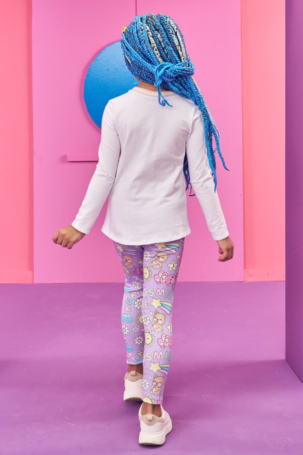 Conjunto de Blusa Alongada em Cotton e Legging em Fly Tech 71587 Kukiê