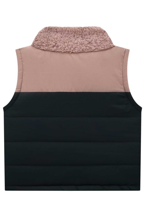 Colete Puffer em Nylon com Gola de Pelo Carneirinho 71776 LucBoo