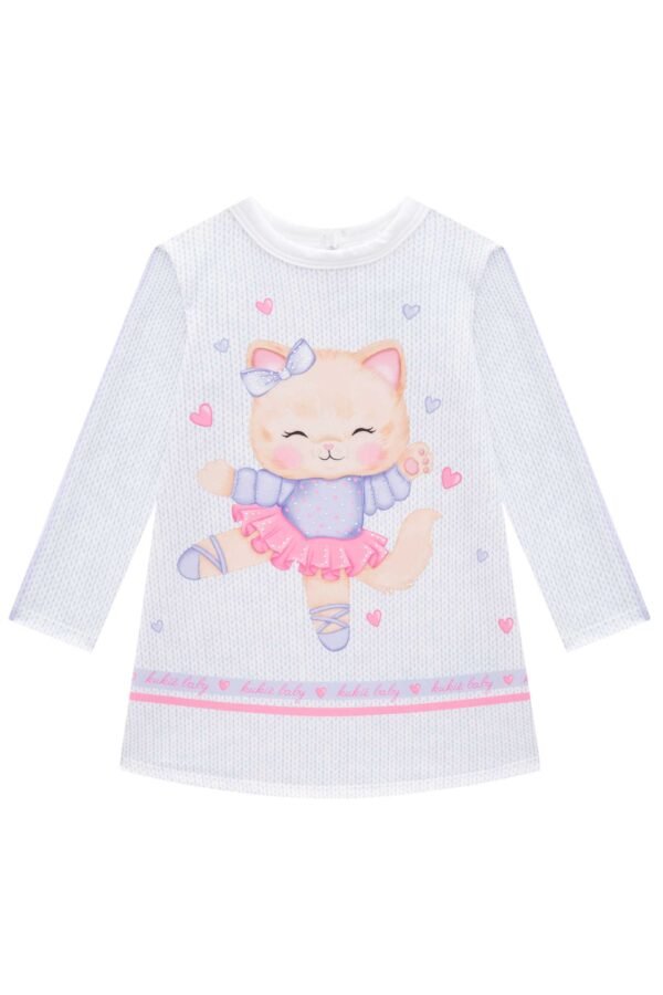 Vestido em Termoskin e Bolero em Pelo Carneirinho 72309 Kukiê