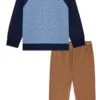 Conjunto de Camiseta Comfy em Malha Trabalhada e Calça em Cotton Jeans 72371 LucBoo