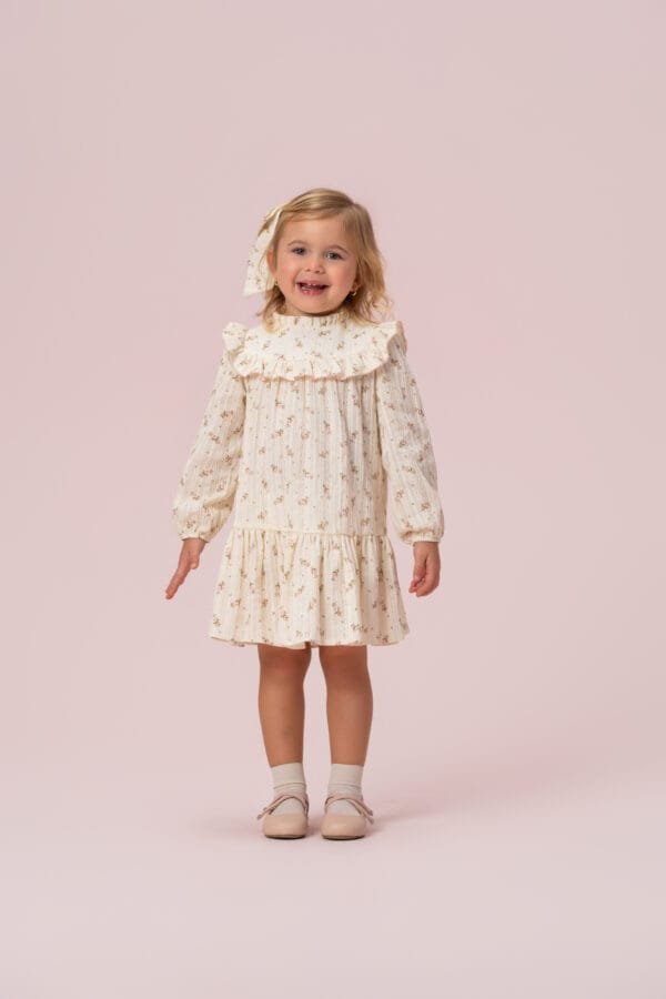 Vestido Manga Longa Estampado Petit Cherie