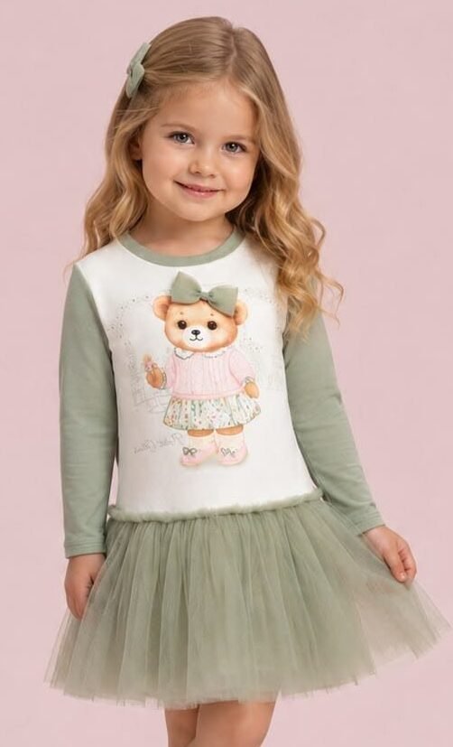 Vestido Ursa de Manga Longa Petit Cherie