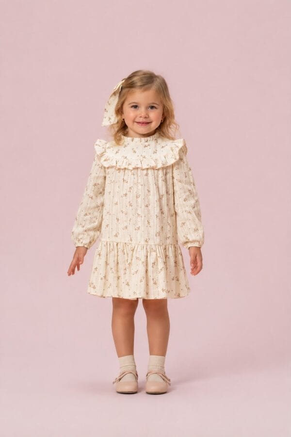Vestido Manga Longa Estampado Petit Cherie
