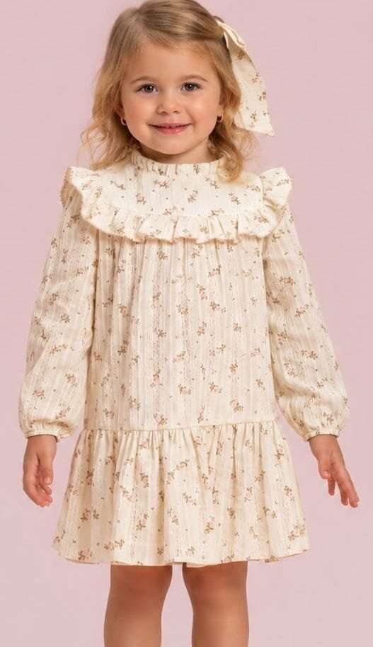 Vestido Manga Longa Estampado Petit Cherie